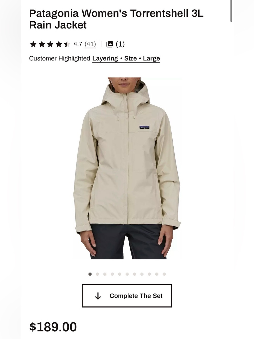 Patagonia Women's Torrentshell 3L Rain Jacket, NWT. sz M